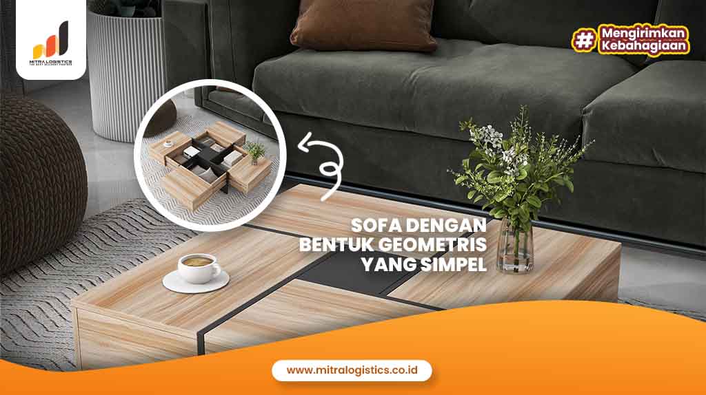 Sofa dengan bentuk geometris yang simpel